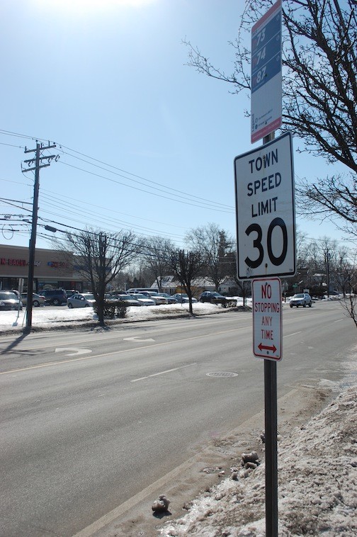 In this photo taken a few weeks ago, a sign on Wantagh Avenue, just south of Jerusalem Avenue, alerts drivers to a 30 mph speed limit.