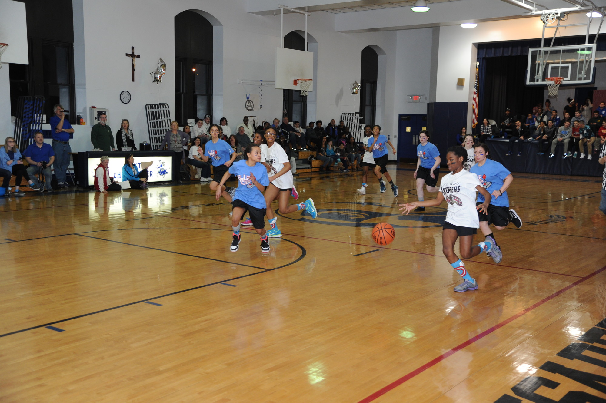 There was plenty of fast-paced action in the basketball game.