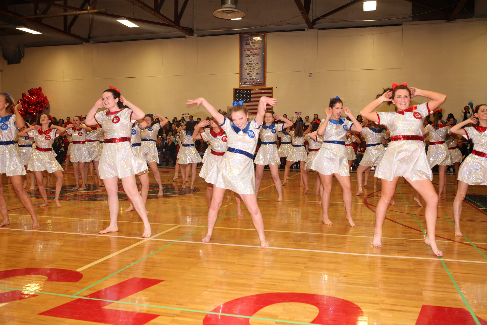 Blue Team Dancers captured the traditions of Red and Blue with their dance, where they dressed as participants on Song Night.