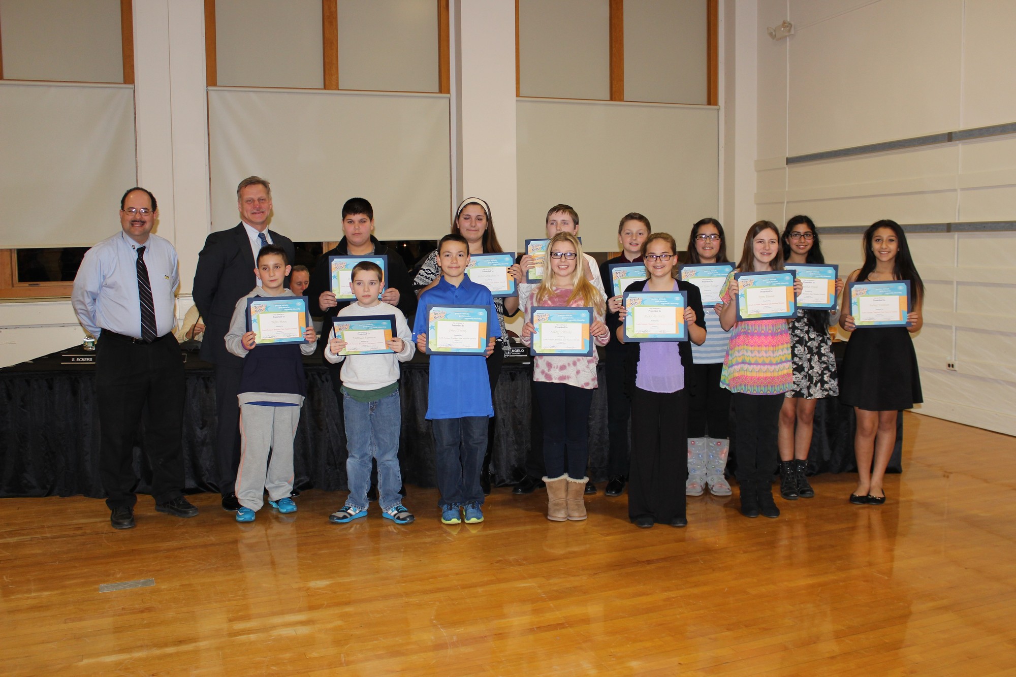 Woodland Middle School Principal James Lethbridge and Kamper also recognized Woodland students as Terrific Kids on Feb. 26.