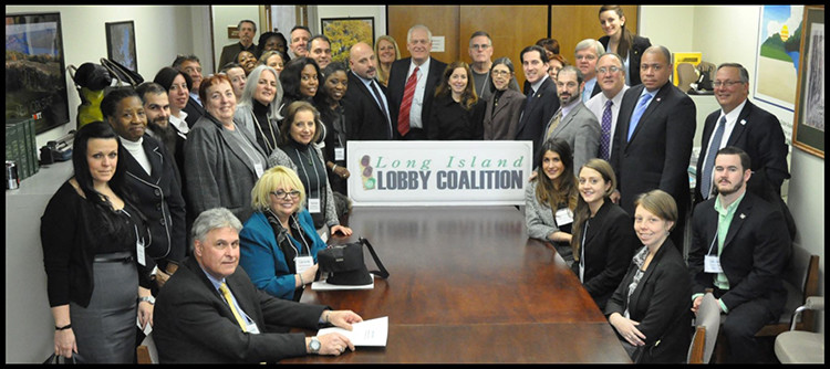 Members of the Long Island Lobby Coalition including Tommy Asher of Island Park, and Assemblyman Todd Kaminsky gather in Albany.