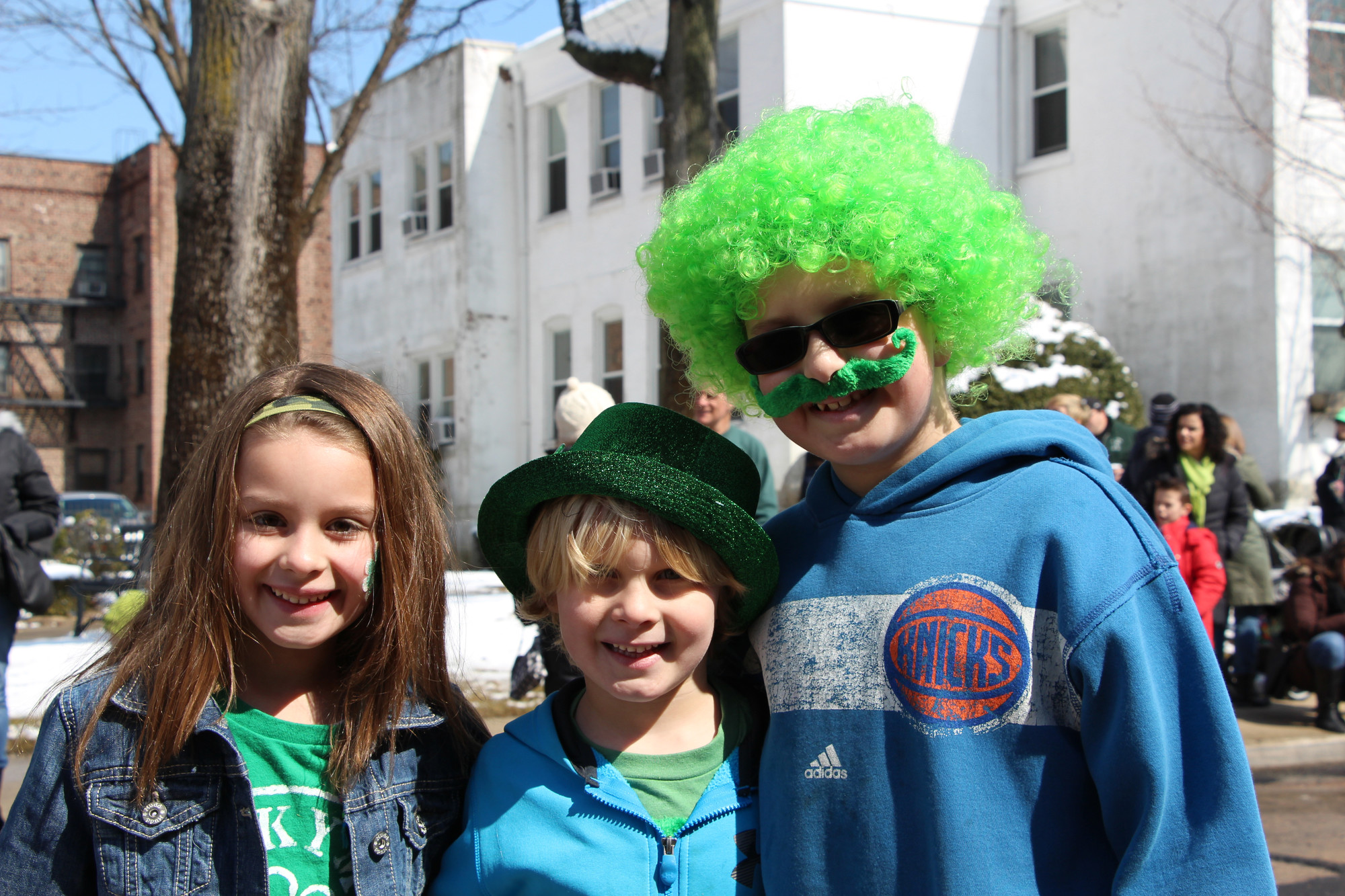 Riley Levine, left, with her brothers Colin and Jack, enjoyed the festivities.