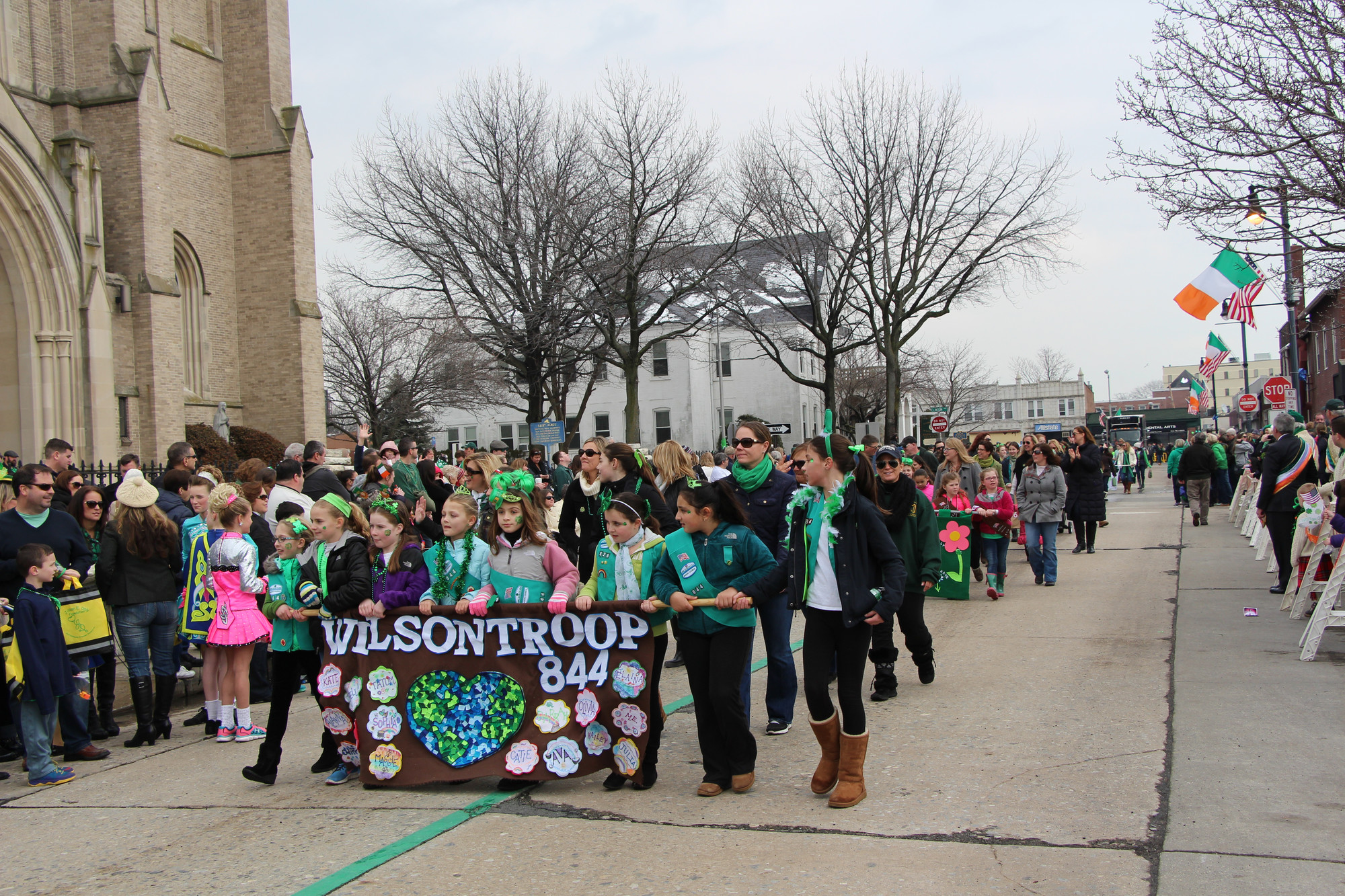 Girl Scouts from Wilson Troop 844 were among many scouts who marched in the parade.