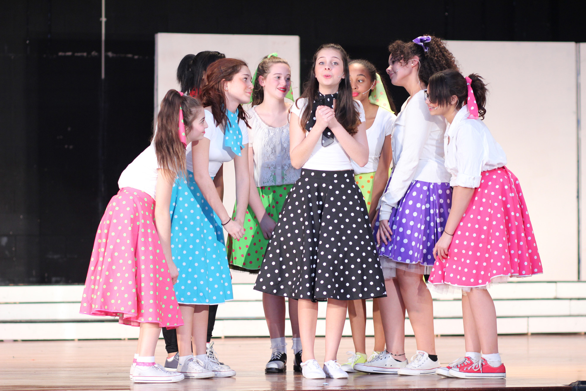 Baldwin Middle School students — including eighth grader Ella Perez, center ­— performed the musical “Bye Bye Birdie” last week.