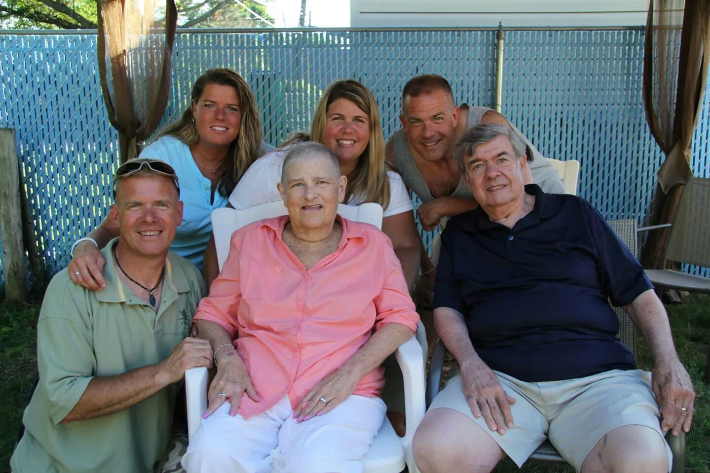 Michael Cecere III, back row, right, named his fundraising team “Margie’s Kids” in honor of his late mother, Margaret, front row, center. Also pictured at Margaret’s 70th birthday party last July were Michael III’s siblings, from left, Paul, Maria and Christine, and his father, Michael Jr.