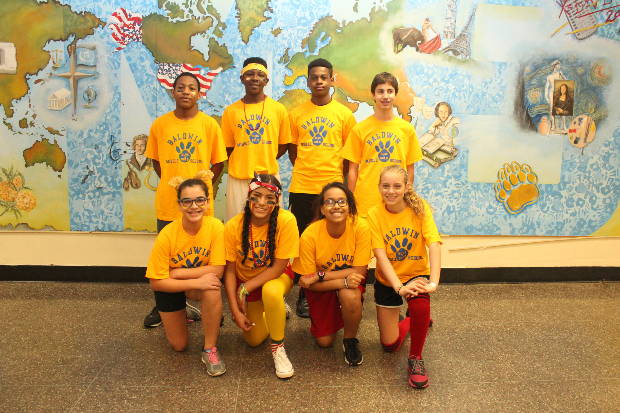 Gold Team captains front row, from left, Sofie Nester, Kayla Vega, Arielle Savoy and Lindsay Hurley; back row from left, William Evans, Messiah Floyd-Gordon, Segun Greene and Brian Scannell.