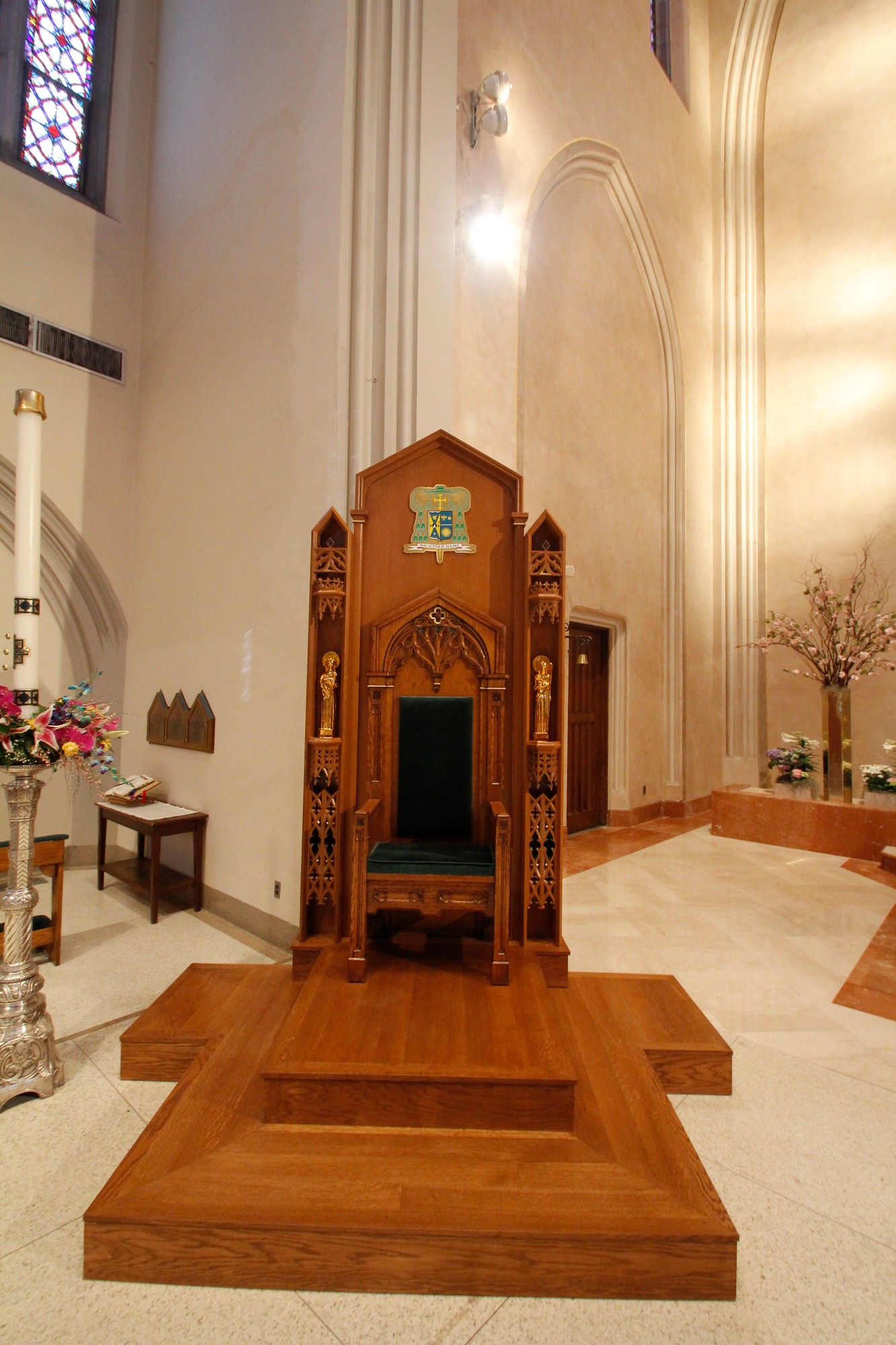 The original cathedra — the bishop’s chair — was taken out of storage and restored to its place in the cathedral.