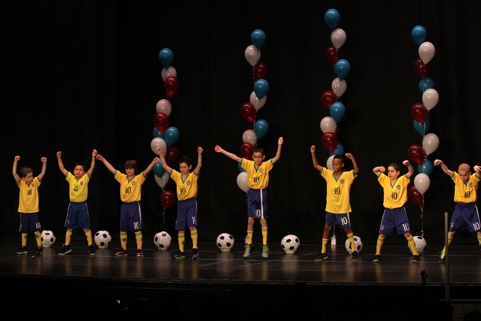 The boys showed their team spirit while dancing to “Copa de la Vida.”