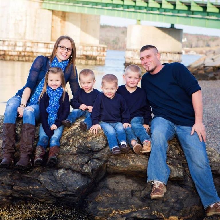 Ashley Spofford, John Oliver and their four older children, Zachary, 6, Jaylin, 5, Lucas, 3, and Christopher, 2.