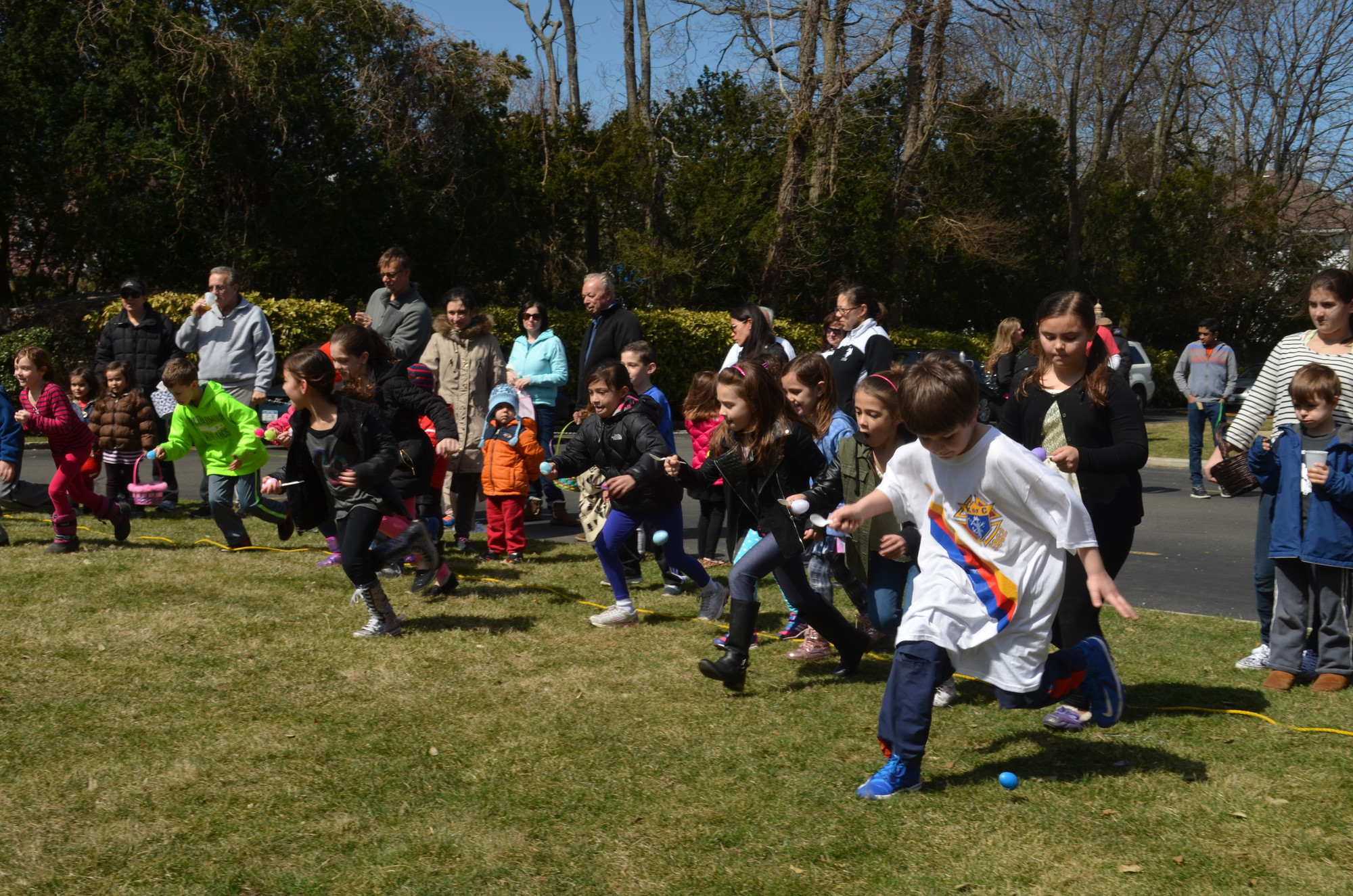 The Father John Farrell Council 5962 Knights of Columbus held their annual Easter Egg Roll at St. Joseph’s R.C. Church in Hewlett, where the children competed in egg on a spoon races.