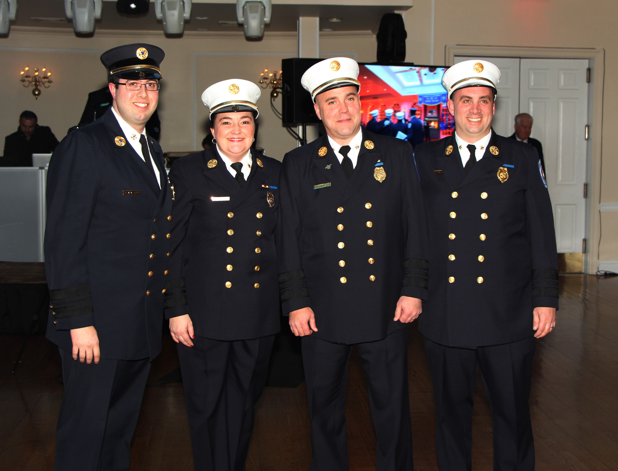 The BfD was represented well, including, from left, Ex-Chief Craig Yanantuono, Chief Karen Bendel, Michael Jazylo, first deputy chief, and Frank Cesare, second deputy chief.