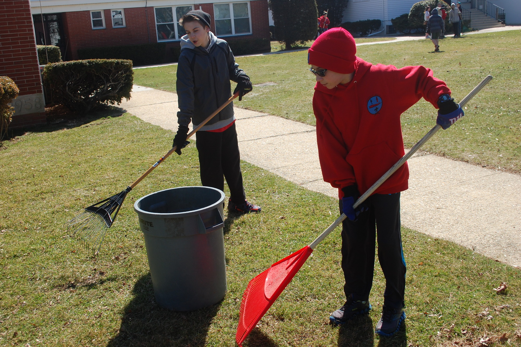 Michael Silverman, left, and Justin Reisert were among the Troop 96 Boy Scouts who helped out.