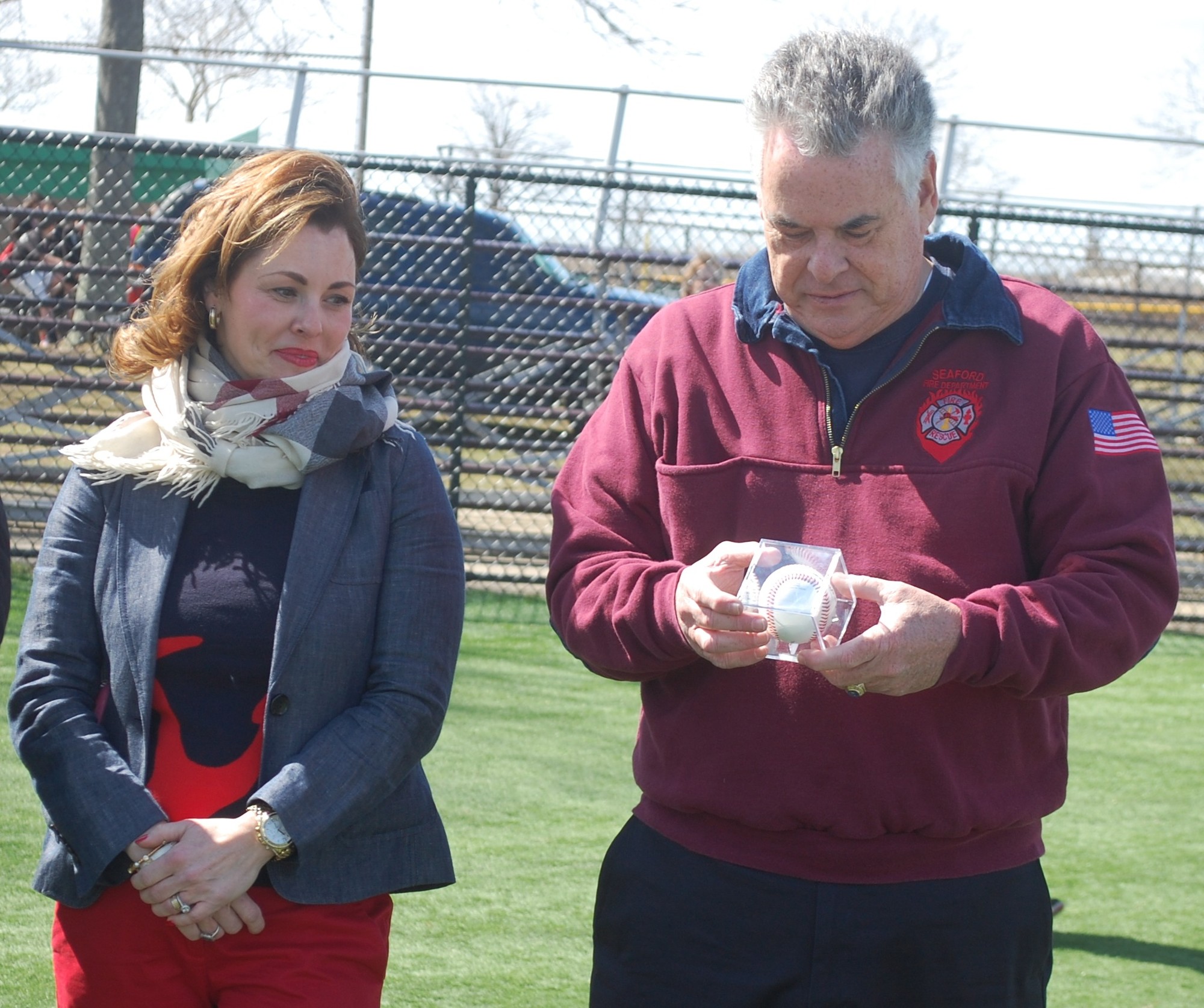 Congressman Peter King, of Seaford, and his daughter, town Councilwoman Erin King Sweeney, were on hand.