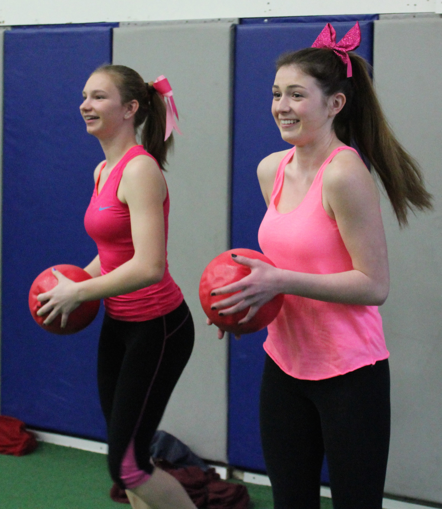 Emma Vecchione and Lane McKenna played for the pink team.