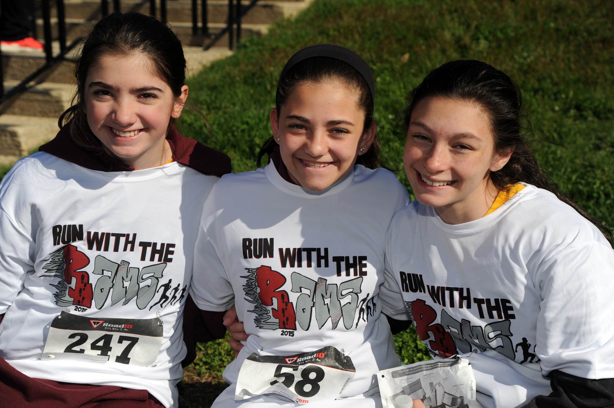 Catherine Posillico, 12, at left, Julia Hanrahan, 11, and Jessica Lydon, 12, are friends who participate in the race every year.