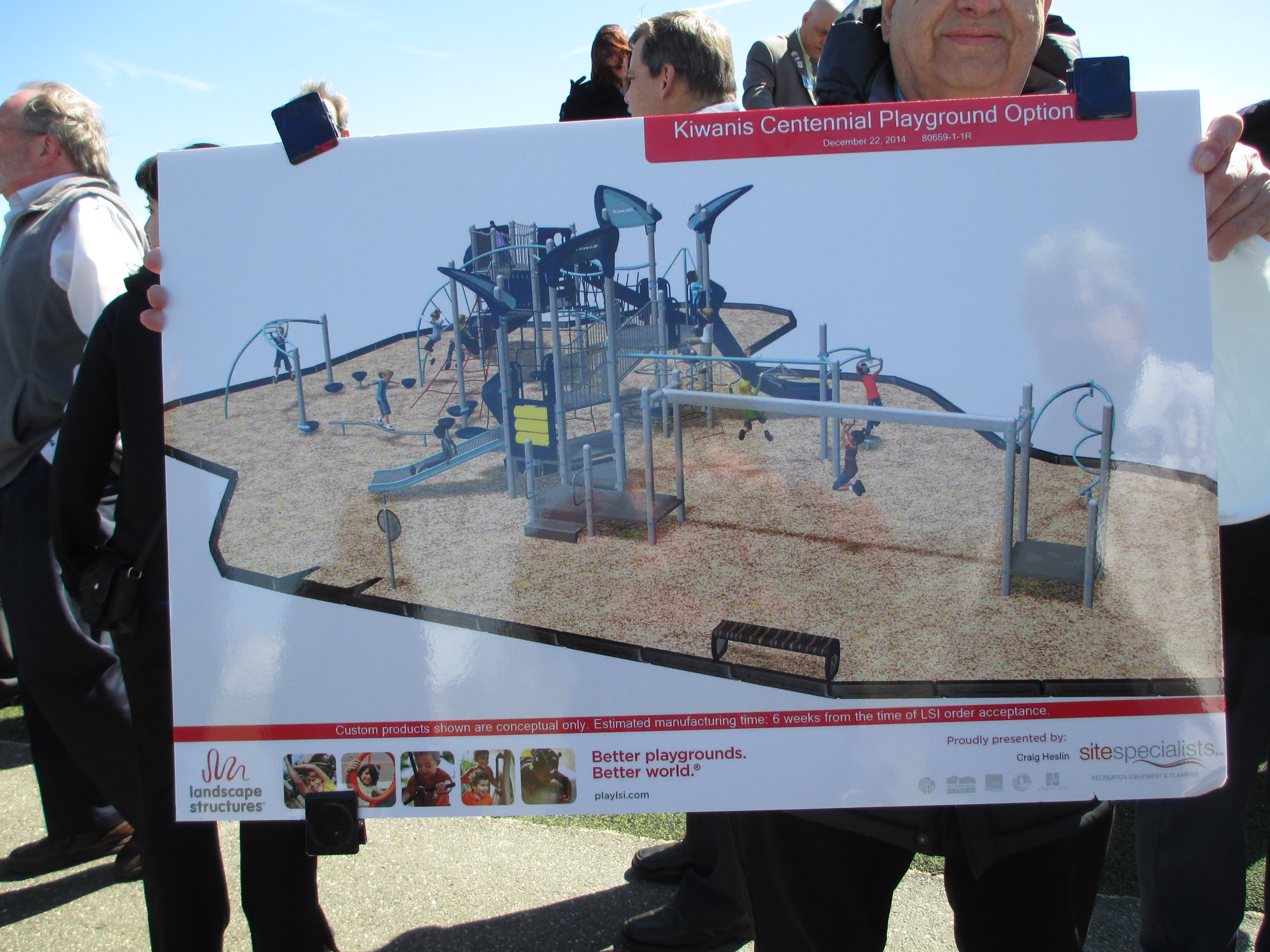 A rendering of the new playground was on display.