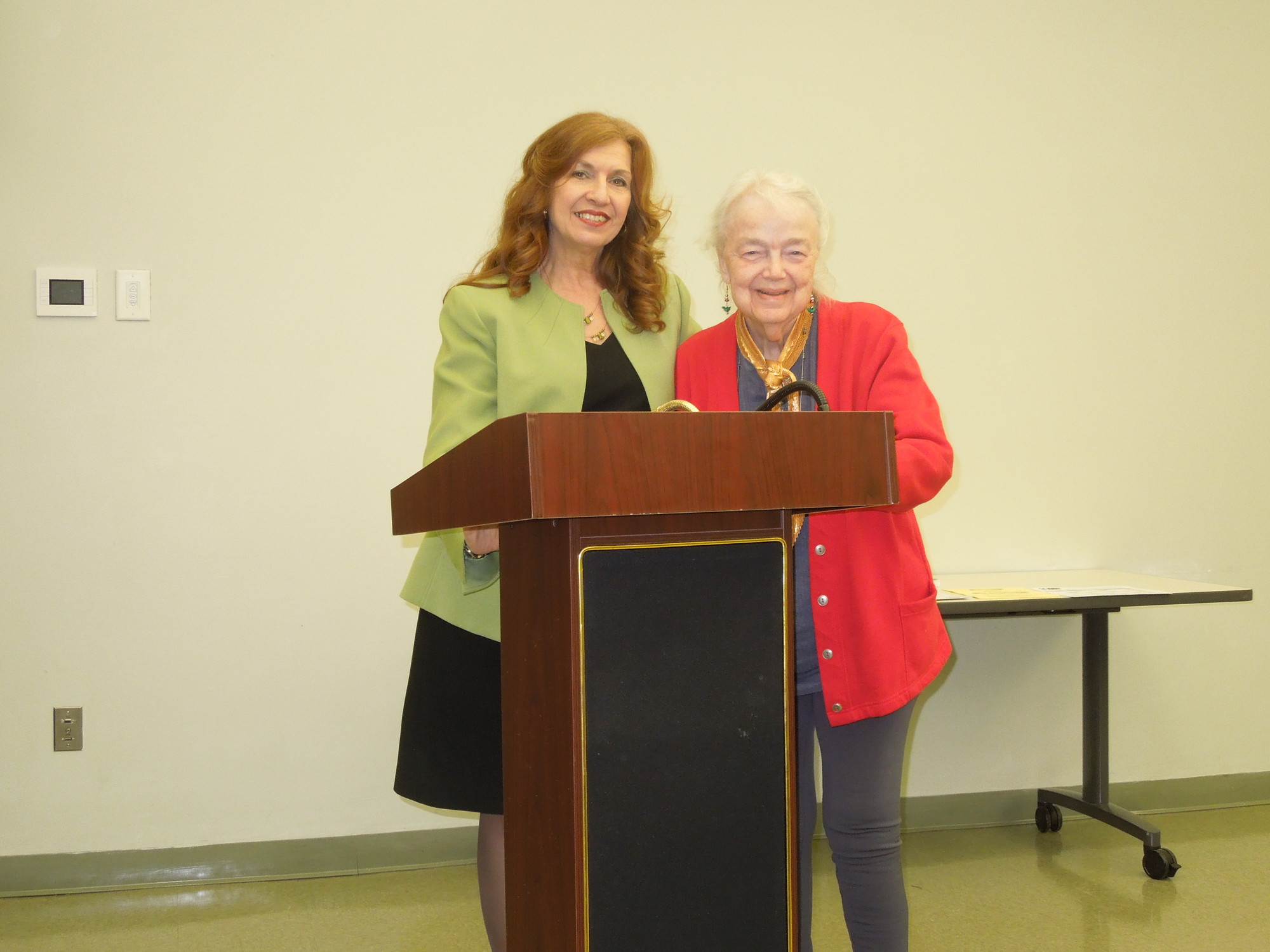 Lorraine LoFrese Conlin, with poet Lois Walker, who is also the founder of the Long island Poetry Collective.