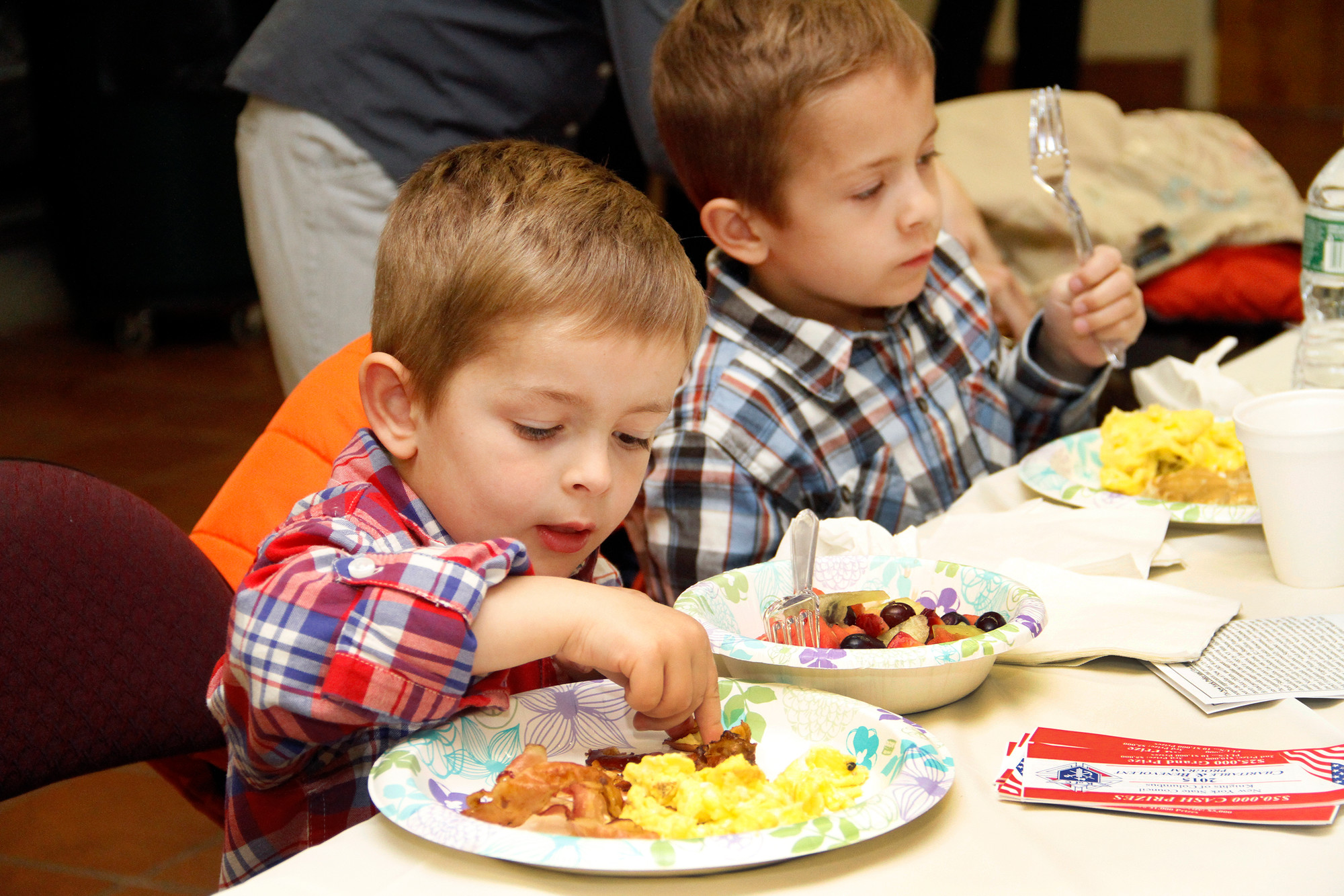 Lucca and Rocco Cerullo, 5 and 7, enjoyed their meal.