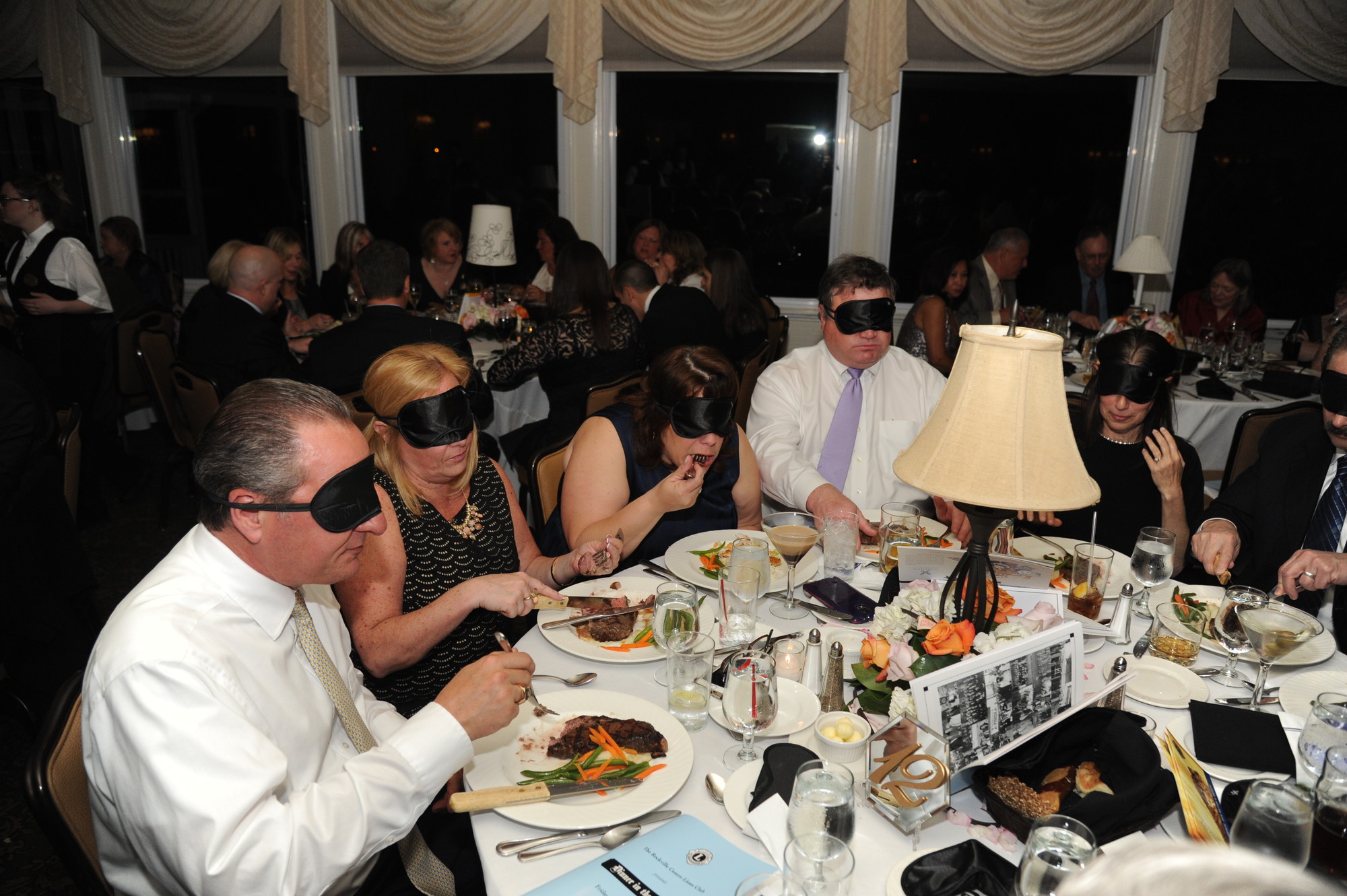 Guests experienced how difficult eating a meal was for people with vision impairments.