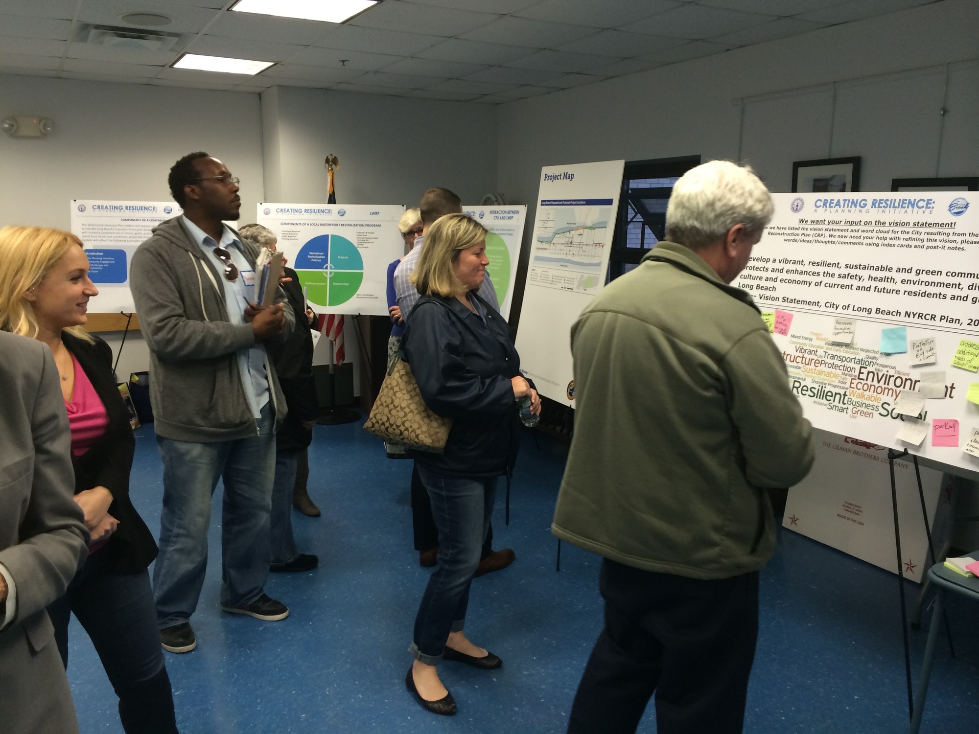 Residents explored stations outlining different parts of the city’s Comprehensive Plan at a meeting on April 28.