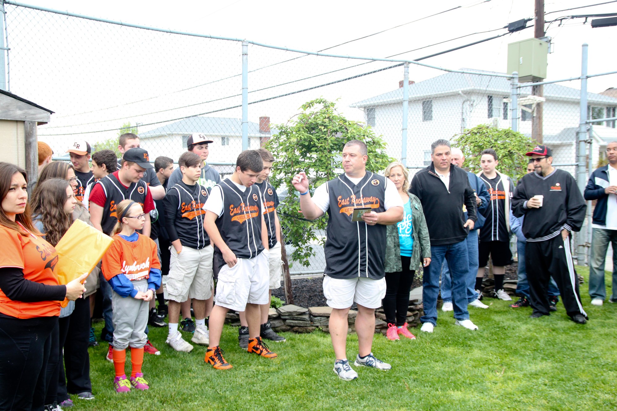 Tom LaBarbera, Gio's former little league coach, spoke kind words at Saturday morning's ceremony.