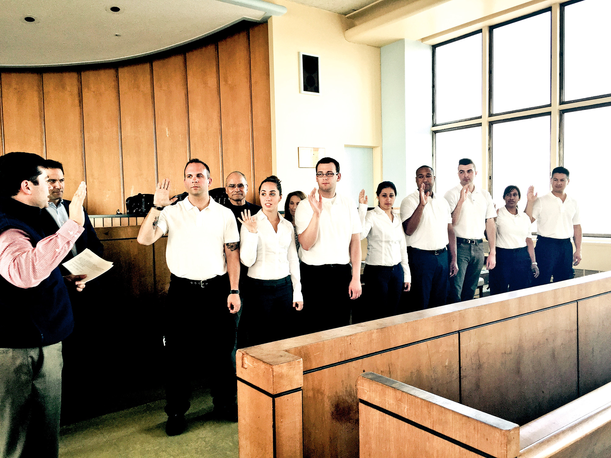 City Manager Jack Schnirman swore in the new paramedics last week.