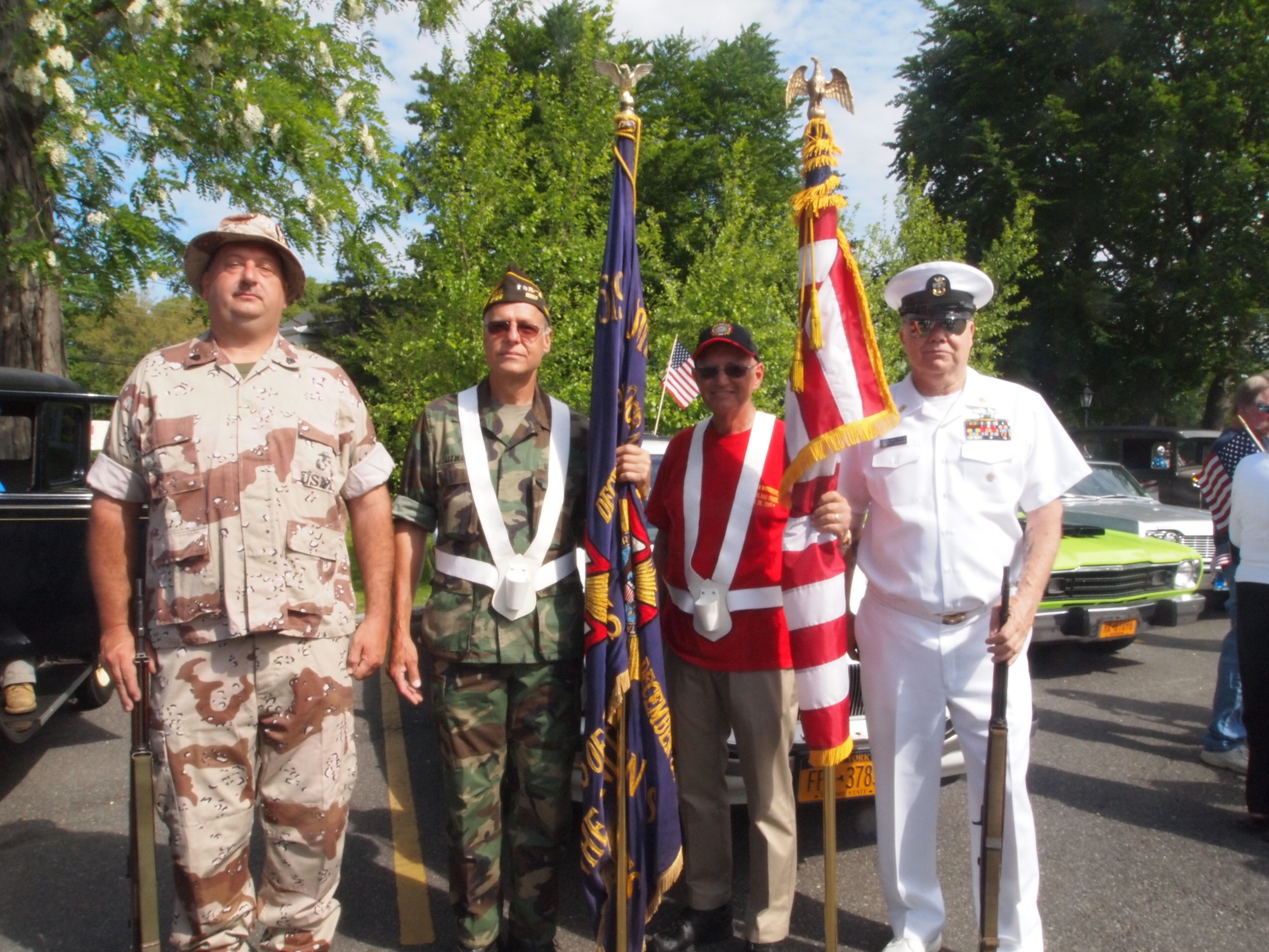 Left to right, Cyrus Vaseghi,  Ray Litwin, Jim Moreno and James Taylor  are getting ready to lead the Memorial Day Parade.