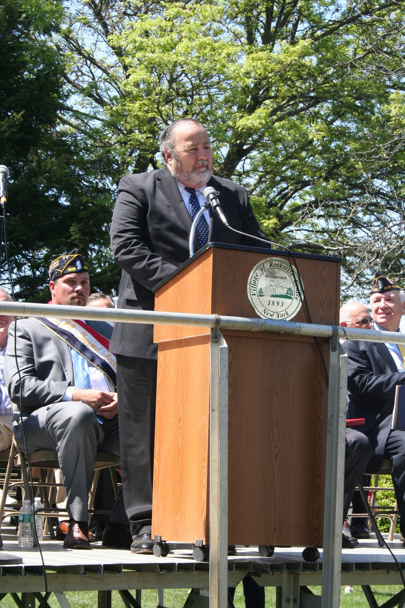 Mayor Francis X. Murray addressed the crowd gathered at the memorial at the Rec Center.
