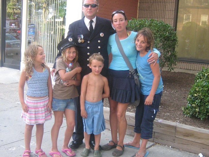 Adrian Allain with his wife Deidre Stammers, and children, from left, Zoe, Molly, Duncan and Fiona, on Memorial Day six years ago.