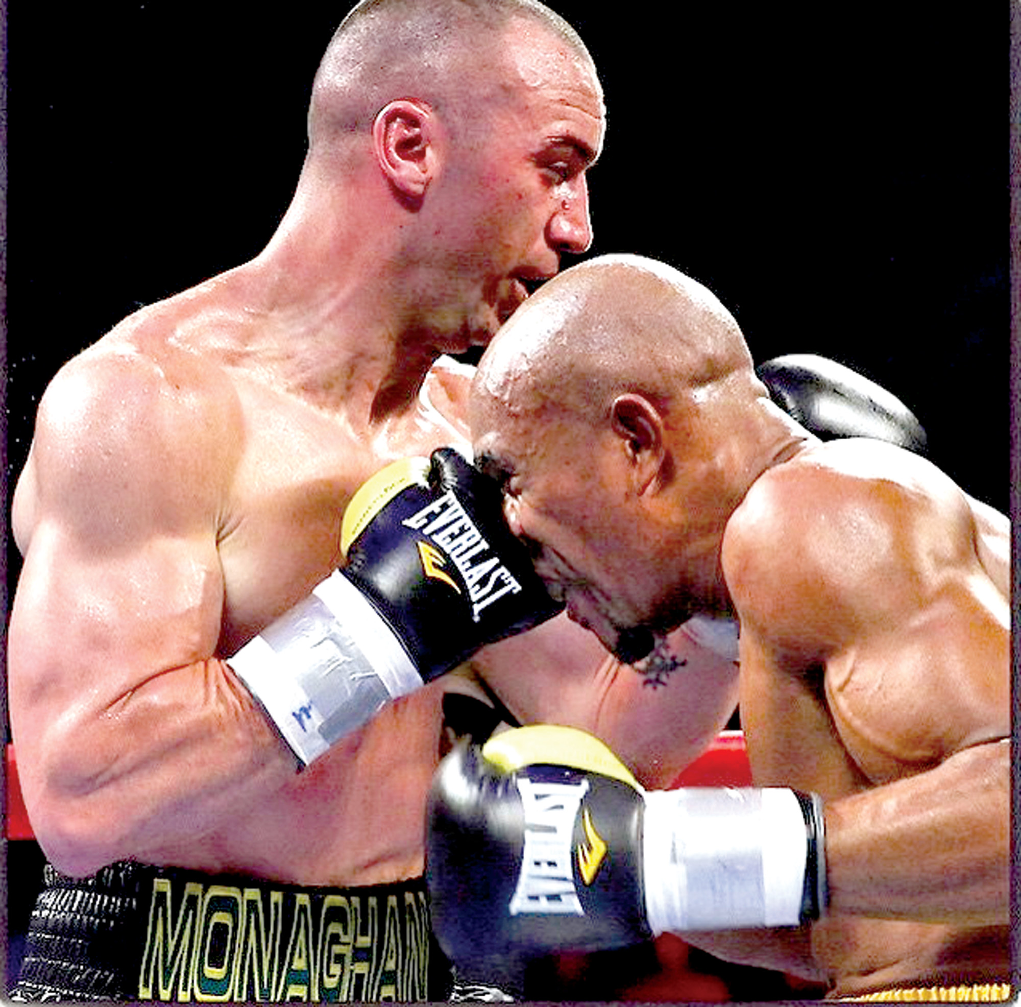 Seanie Monaghan, left, defeated Cleiton Conceicao at the Prudential Center on May 8.
Courtesy Mikey Williams/Top Rank