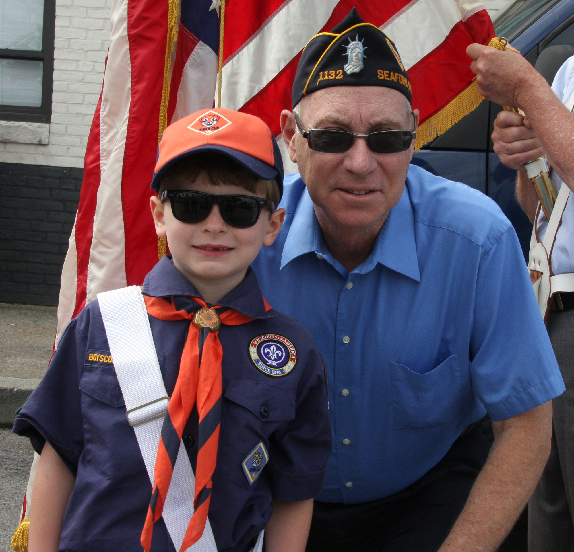 Spencer Richko, 7, was joined by his grandfather, Bill Richko, a Vietnam veteran and member of the Seaford American Legion