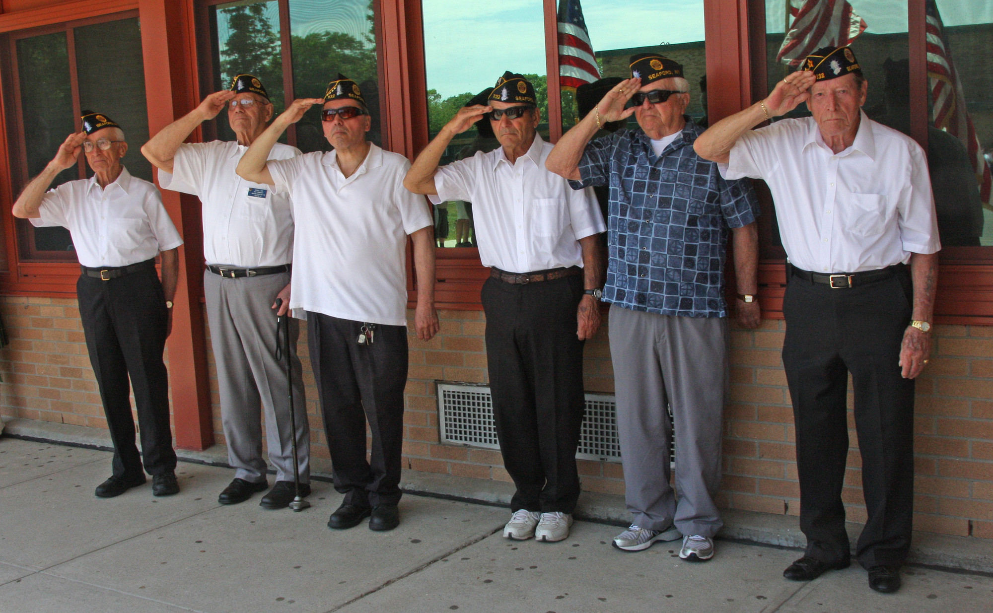 Legionnaires saluted during ceremony