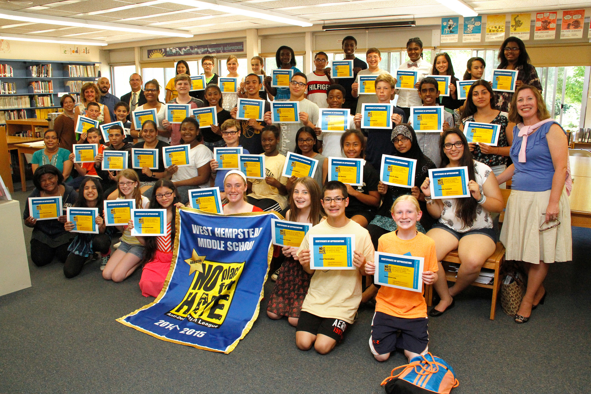 WHMS is the only Nassau County school with the No Place for Hate Gold Star designation.