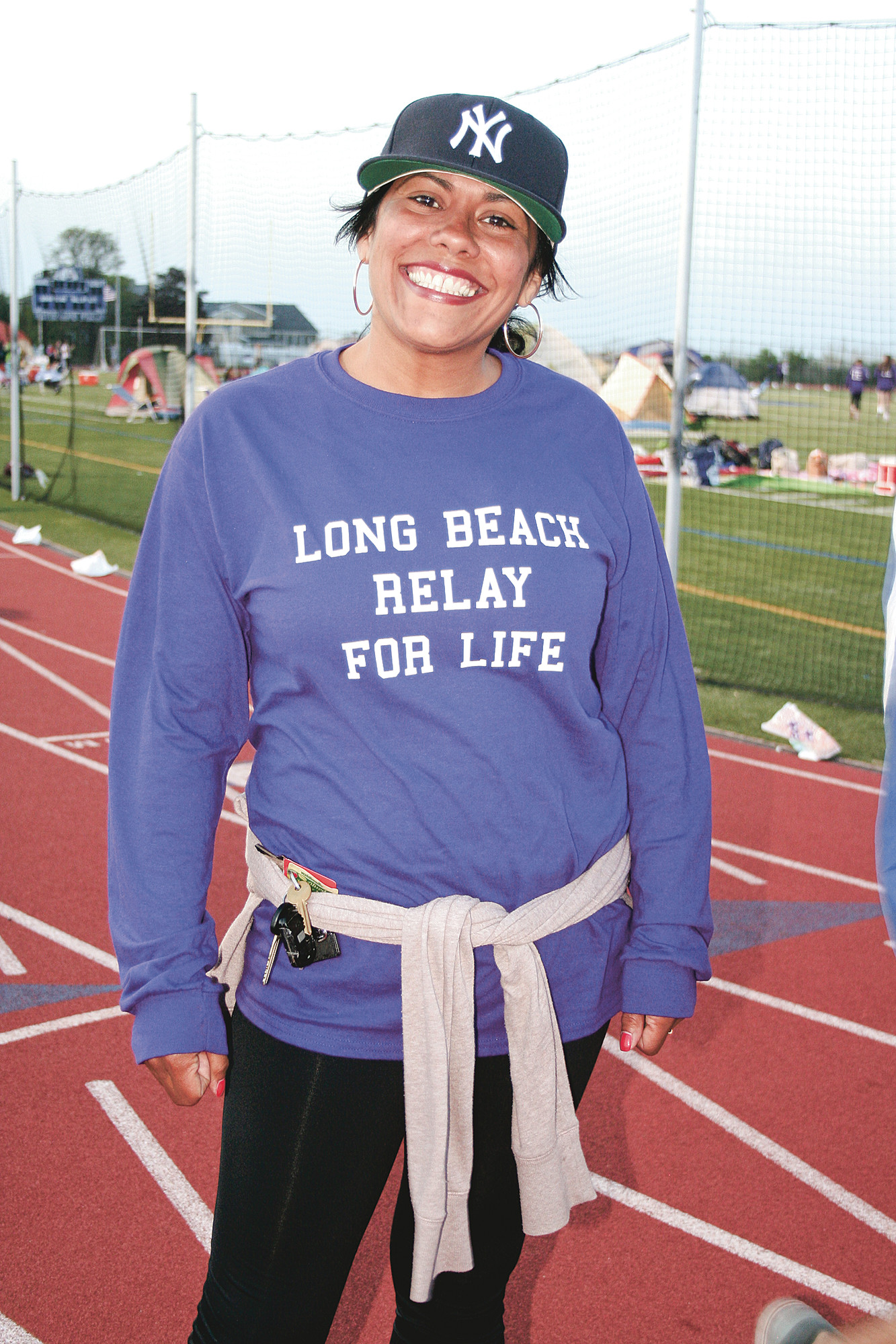 Marisol Burgos paced the track to support the fight against cancer.