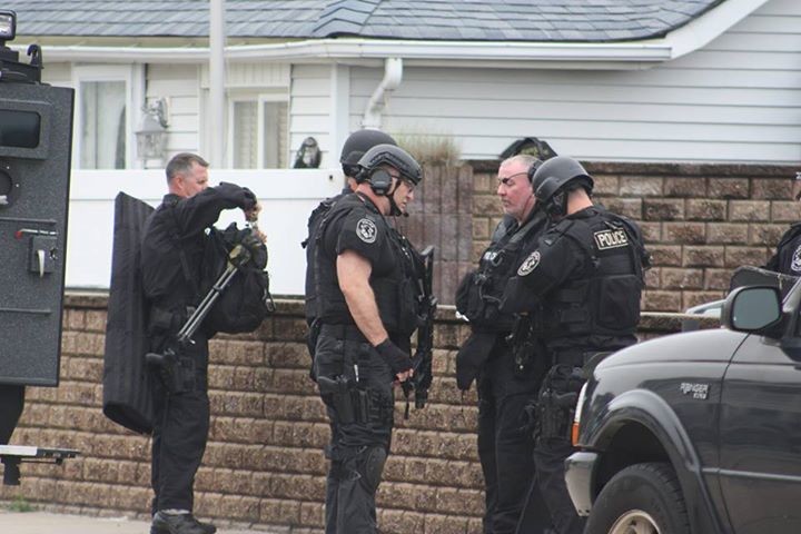 A Nassau County SWAT team joined Long Beach police during a search for the suspected shooter after a man was shot in the West End on Tuesday. Photo by Bill O'Brien/Facebook