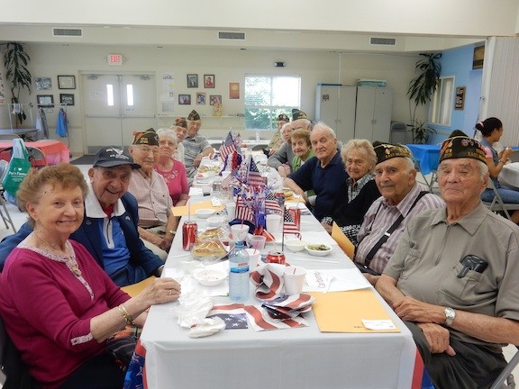 Dozens of residents joined the veterans at the senior center, located at 1485 Front Street, for the festivities.