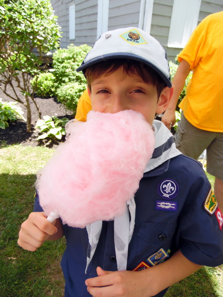 Scout Michael Carinci, 9, enjoyed his cotton candy.