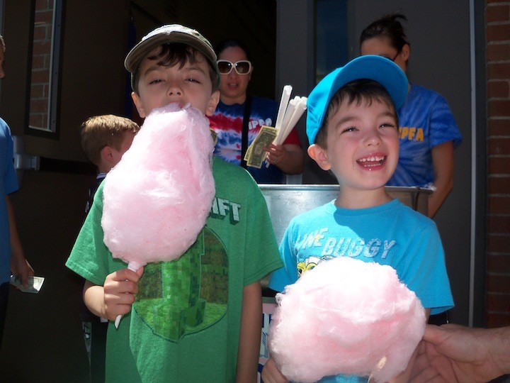 John and Kevin Weber mastered the art of cotton candy eating.