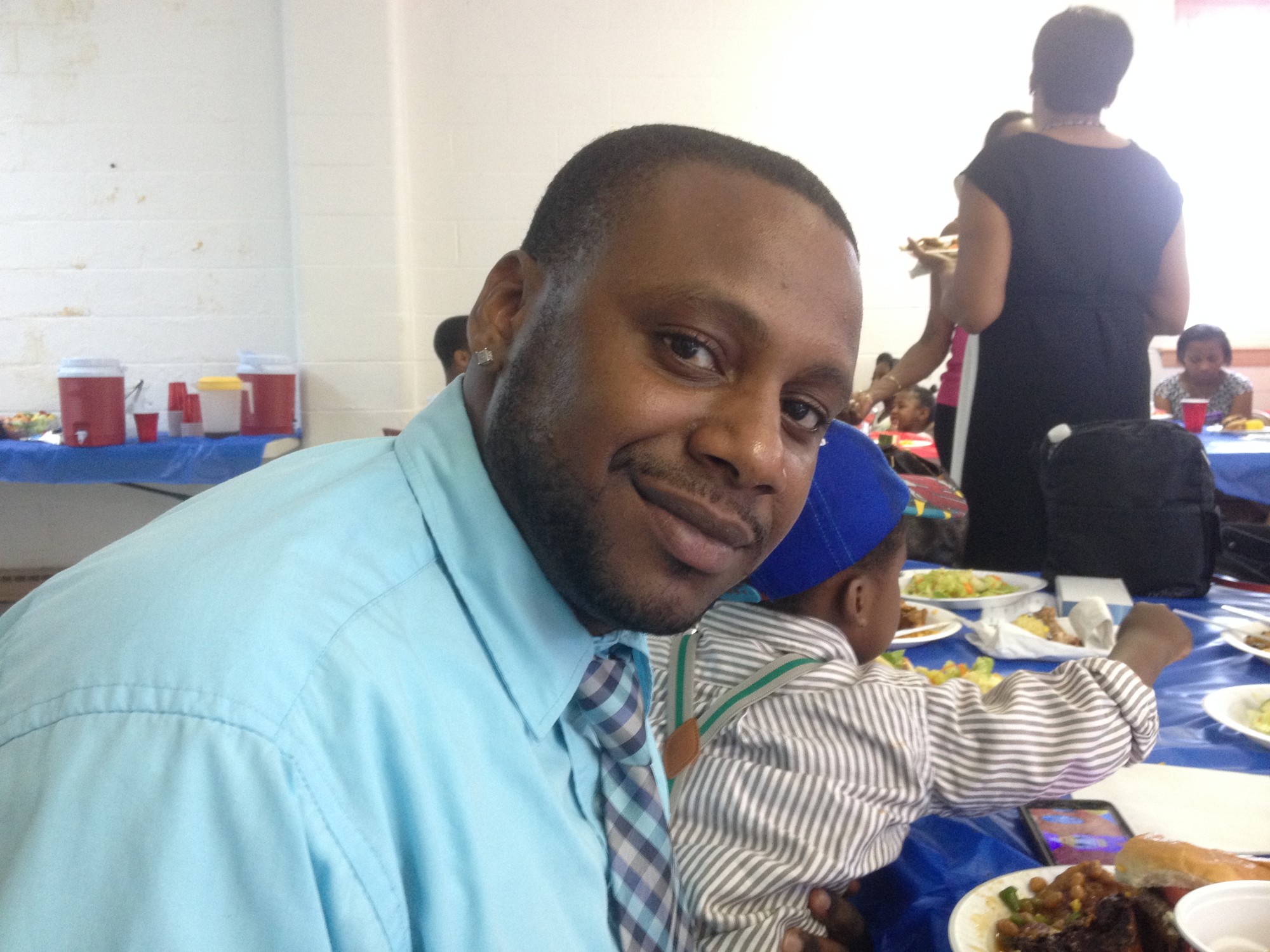 Congregant Justin Mack said he worries about his son’s safety and future as a black man.