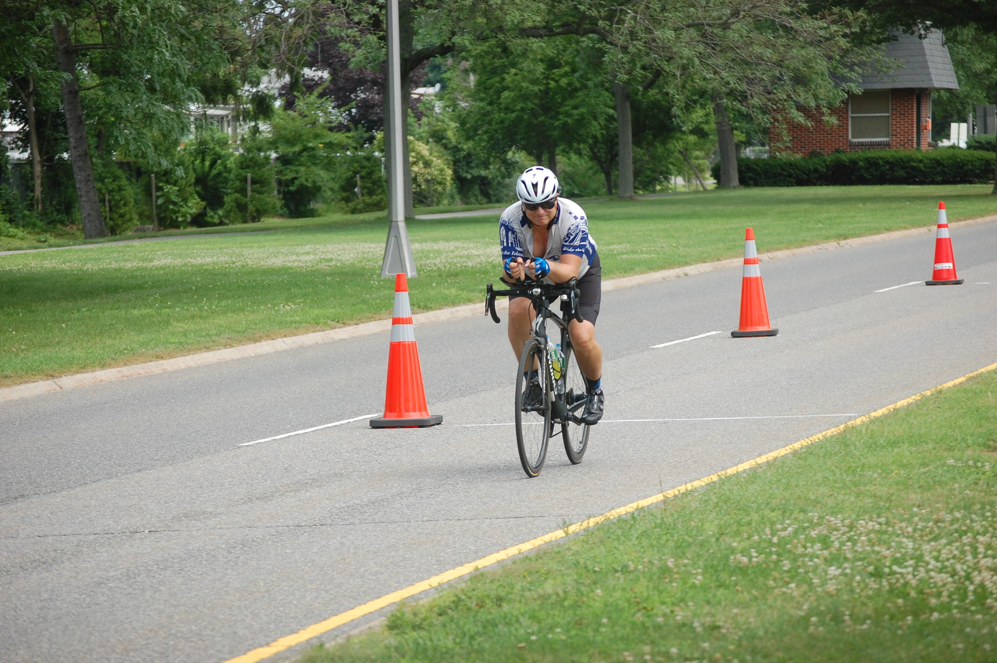 With a Lane all to himself, Wantagh's Phil Kingsbury did a 24-hour fundraising bike ride at Cedar Creek Park in Seaford last week.