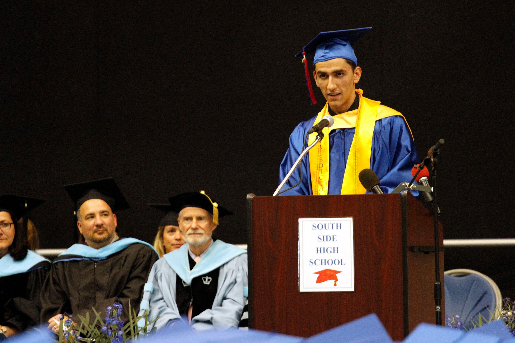 Valedictorian Alexander Boss noted some of the accomplishments that the class of 2015 had achieved in its four years at South Side.