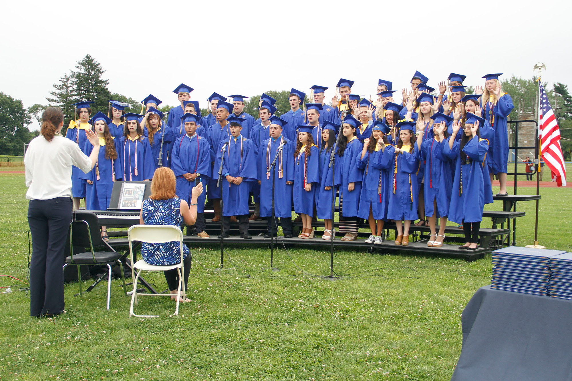 The Senior Chorale and American Sign Language students performed the Star Spangled Banner.