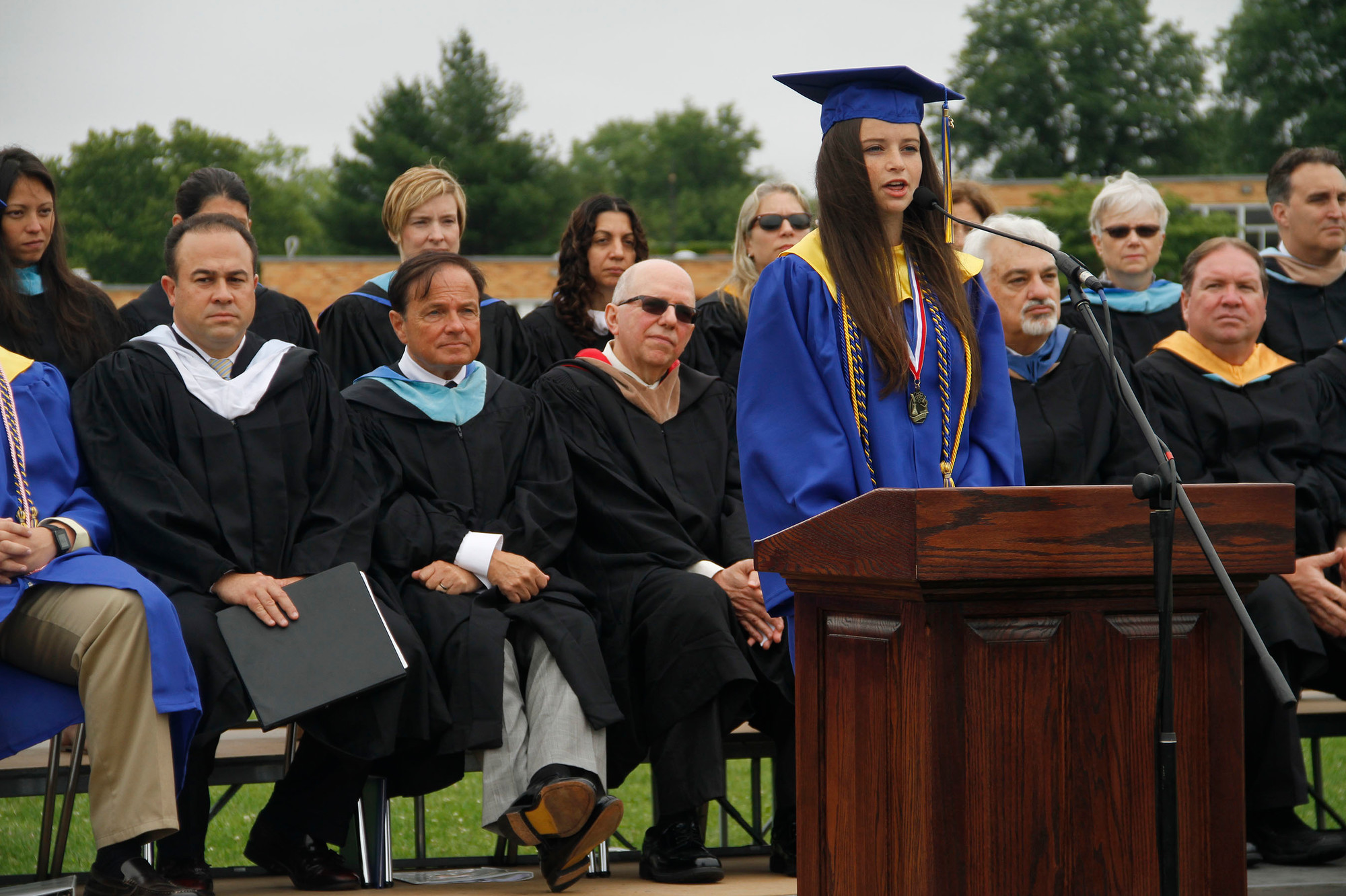 Salutatorian Allyson Clark said being a student at East Meadow High has "Taught me to never give up, even when defeat seems inevitable."