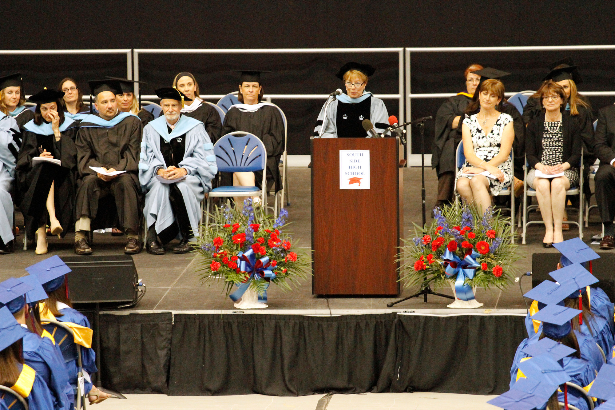 Outgoing principal Dr. Carol Burris spoke to the graduates at her last commencement ceremony.