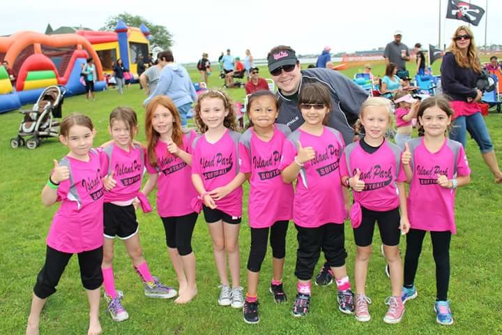 Coach Natalie Brill and the Island Park Munchkins.