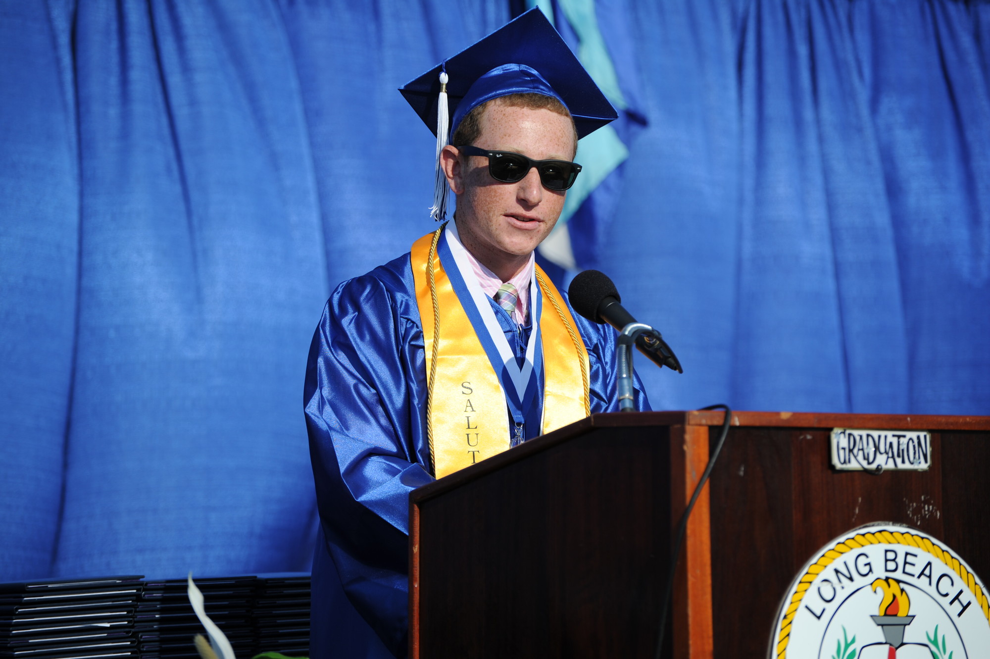 Salutatorian Corey Ochs reminded his fellow graduates of the value of their good names.