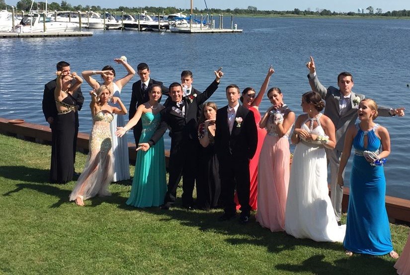 Courtesy Francesca Prisciandaro
A group of friends gathered by the water in Bay Park before heading off to their prom.