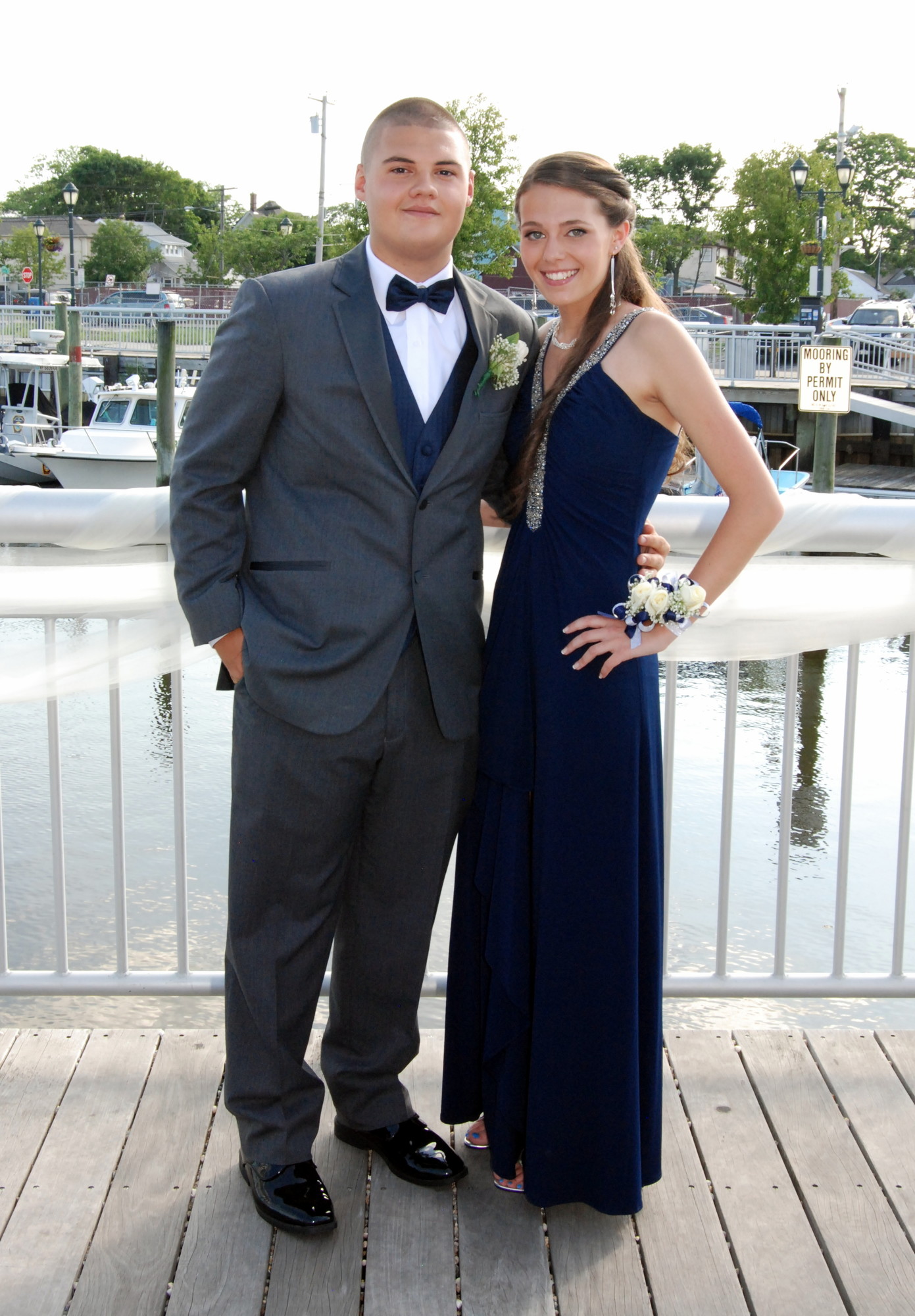 Matt Seifert and Jess Beeauchesne at the waterfront pre-prom party in East Rockaway.