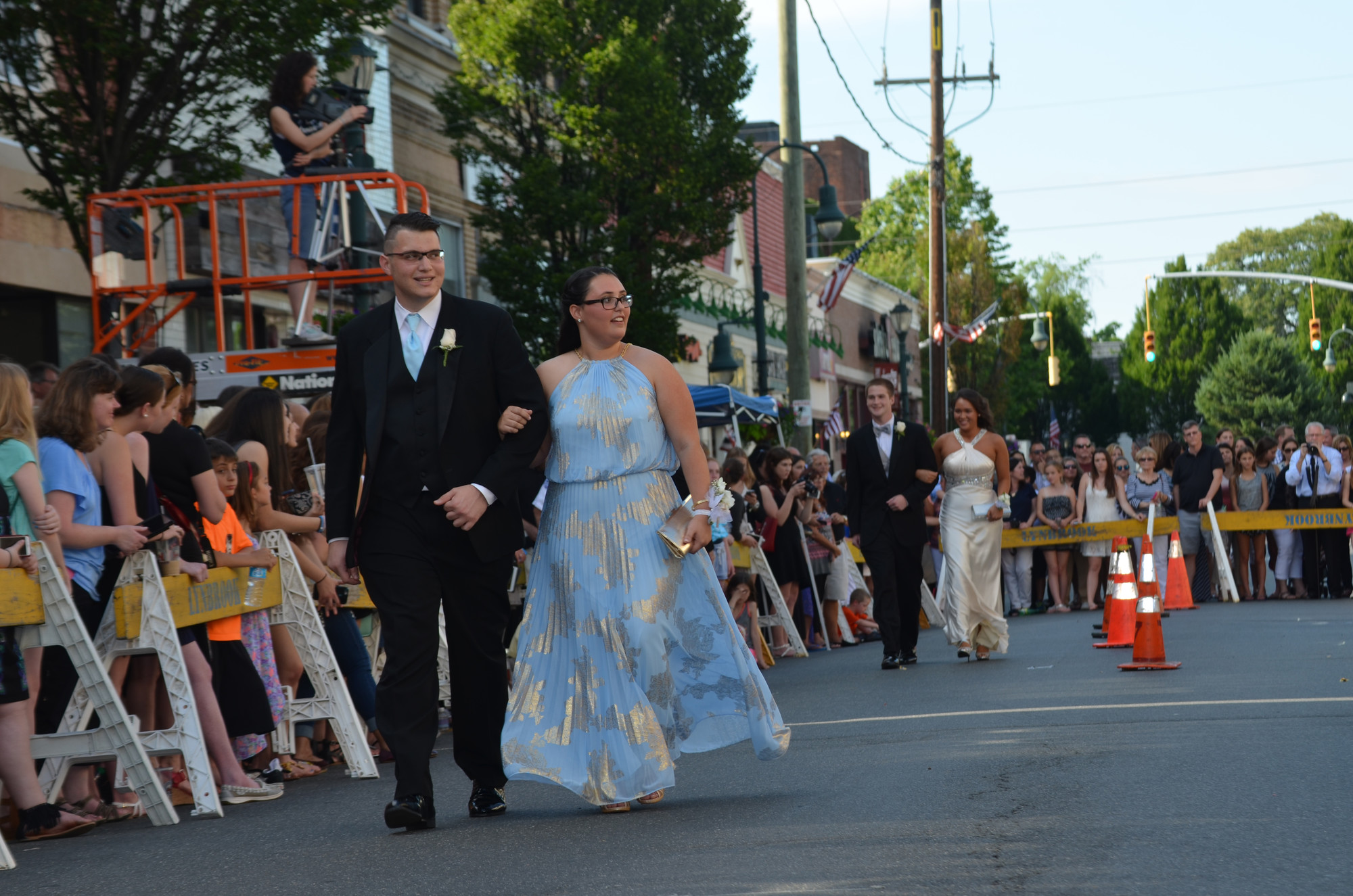 John Luca Artusa and Stephanie Malcangi having a great time during the Pre Prom on Atlantic Avenue.