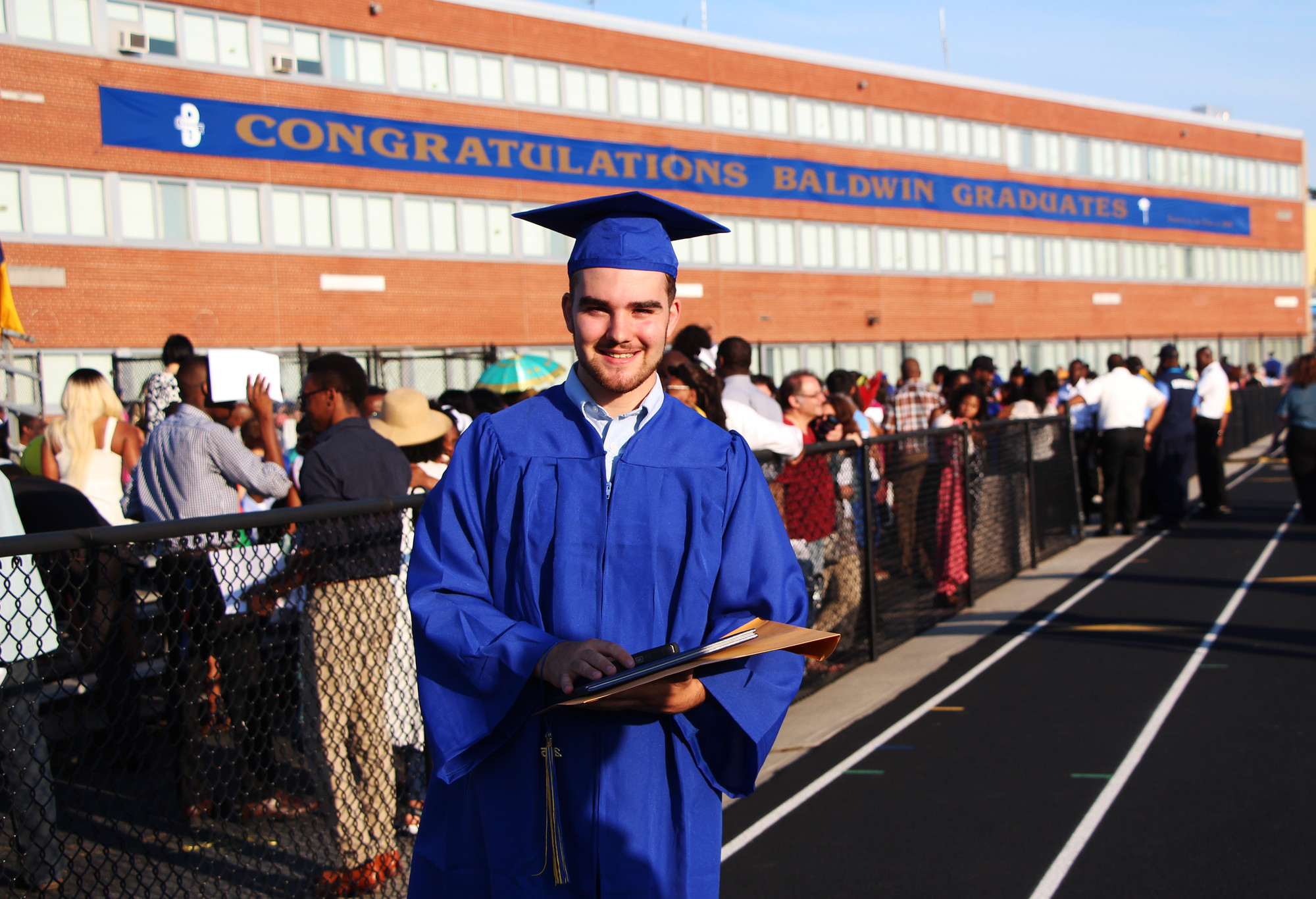 Frank Gallagher was one of many excited Baldwin High School seniors who graduated last Friday.